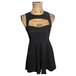 Honey Punch‎ Women's Black Keyhole Cutout Mini Cocktail Club Dress Size Small